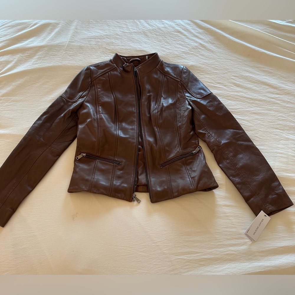 NWT Brown Leather Jacket